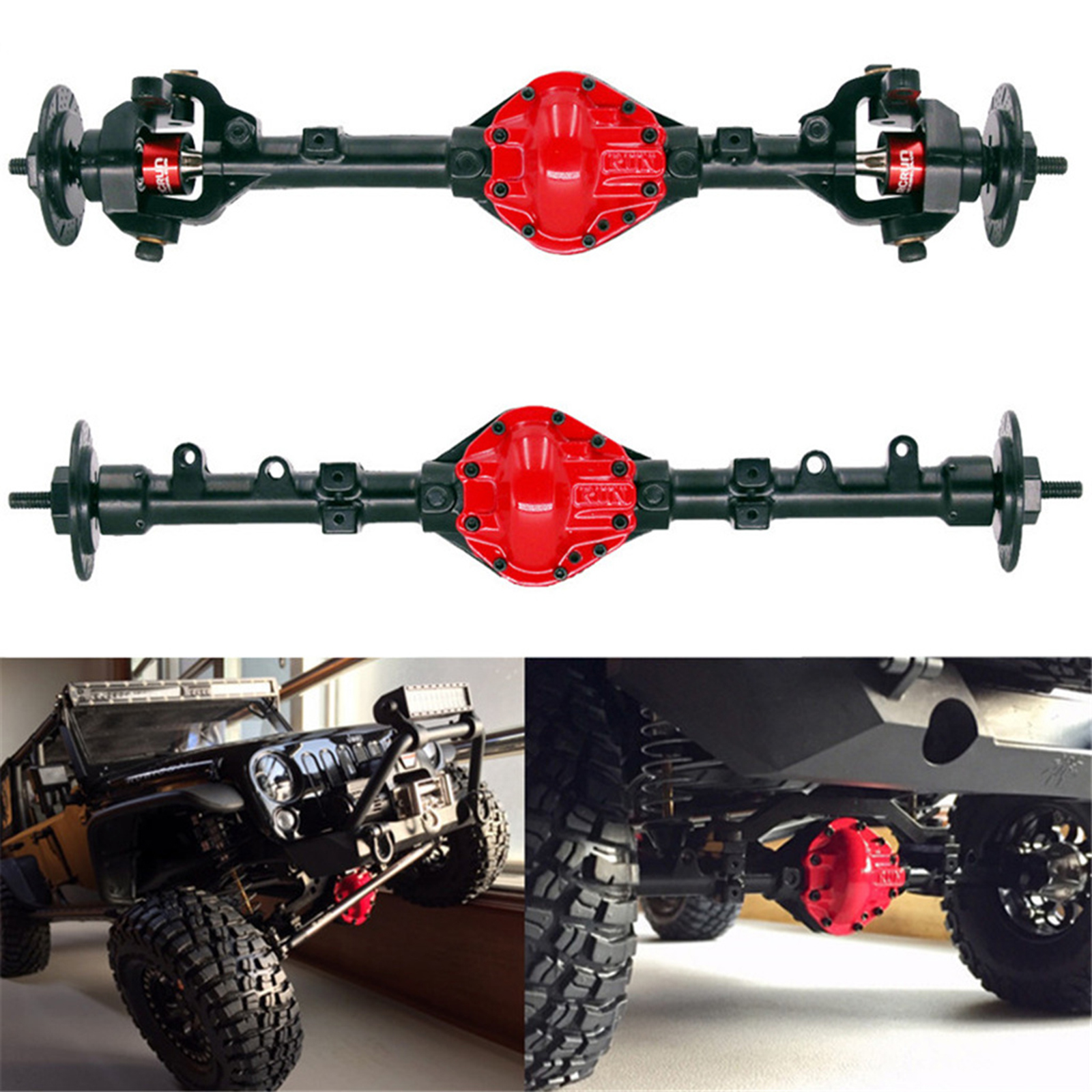 Metal Front & Rear Axle for SCX10 D90 1:10 Scale RC Crawler Car Accessory