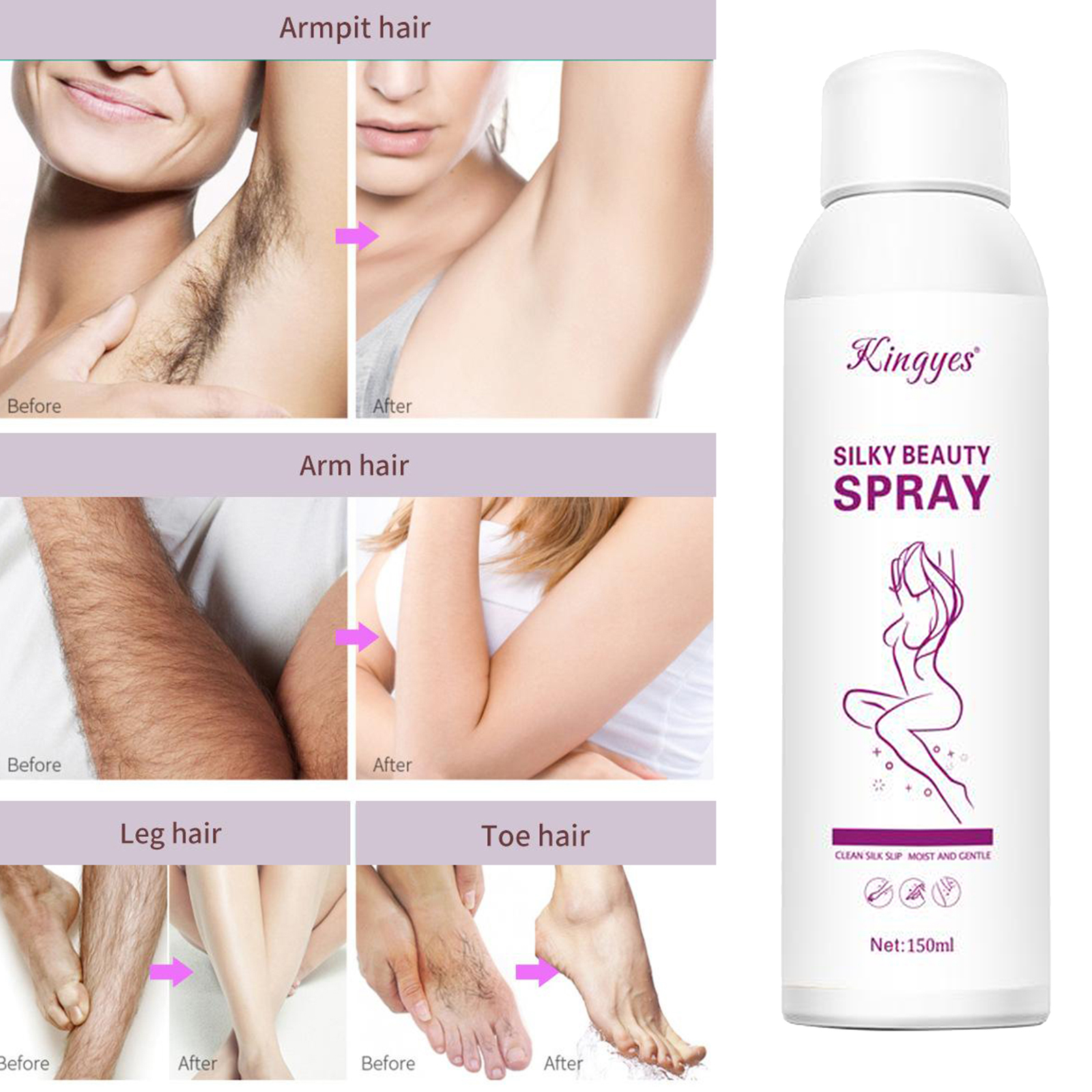 150ml Painless Hair Removal Spray Bubble Depilatory Mousse for Women