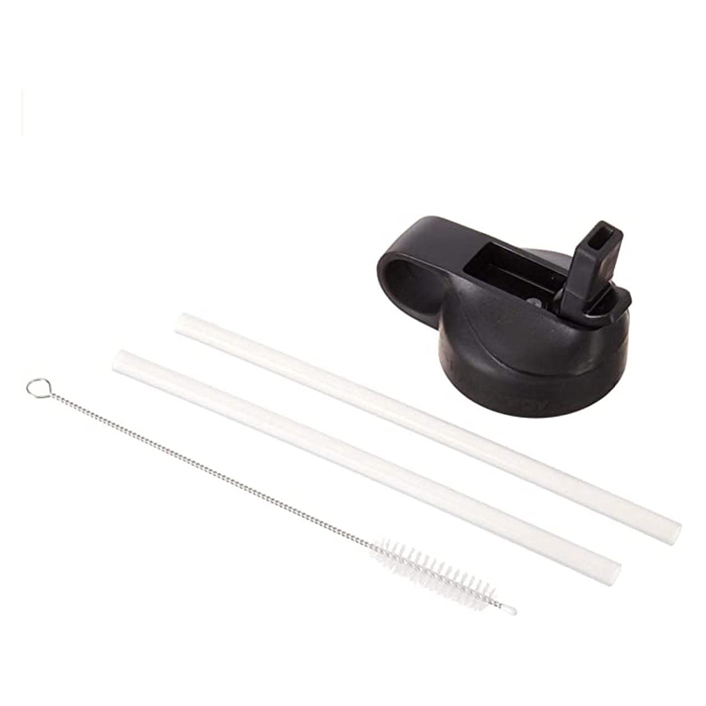 Wide Mouth Straw Lids Accessories Matching 2 Straws and 1 Cleaning Brush fit 12 oz - 64 oz Most Sport Water Bottle