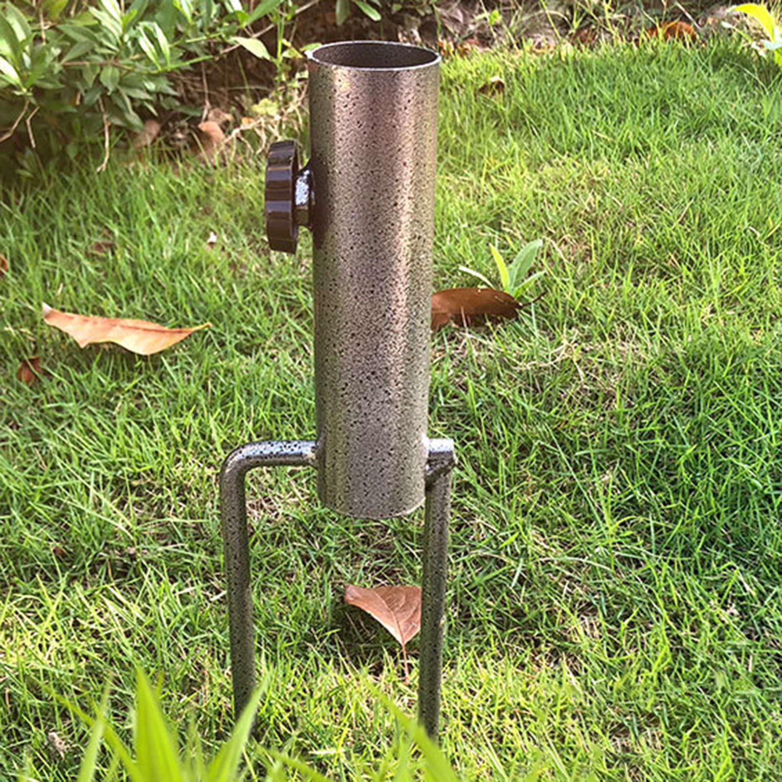 Patio Fishing Umbrella Base Stand Ground Spike Metal Heavy Duty Anchor