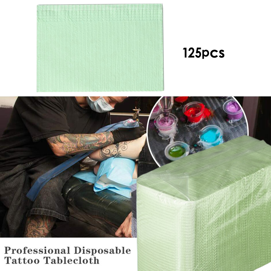  125x Tattoo Table Covers Clean Pad Patient Bibs Den tal Napkins Tattoo Tray Covers Tattoo Supplies for Salon 