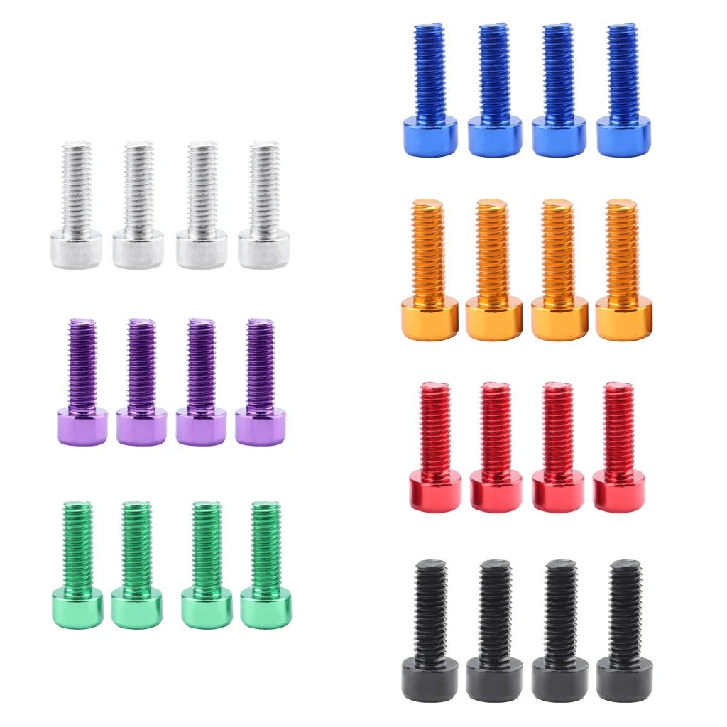 4 Pieces Water Bottle Cage Screws Aluminum Alloy Hex Socket Screws for Repair