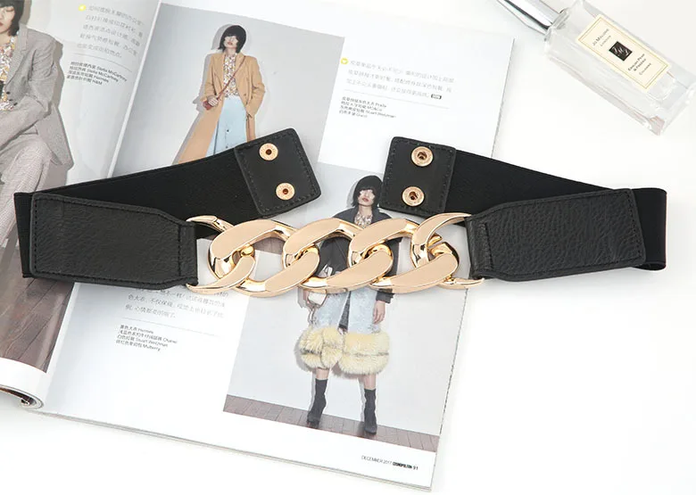 Gold Chain Belt Elastic Silver Metal Waist Belts for Women High Quality Stretch Cummerbunds Ladies Coat Ketting Riem Waistband ladies designer belts