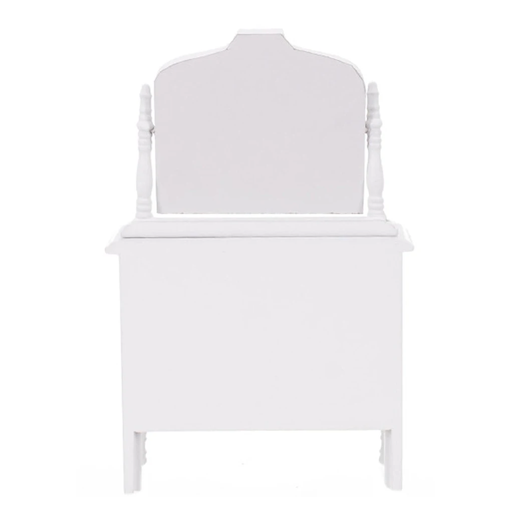 Dollhouse Miniature Furniture 1/12 Scale White Handmade Gilt Dressing Table