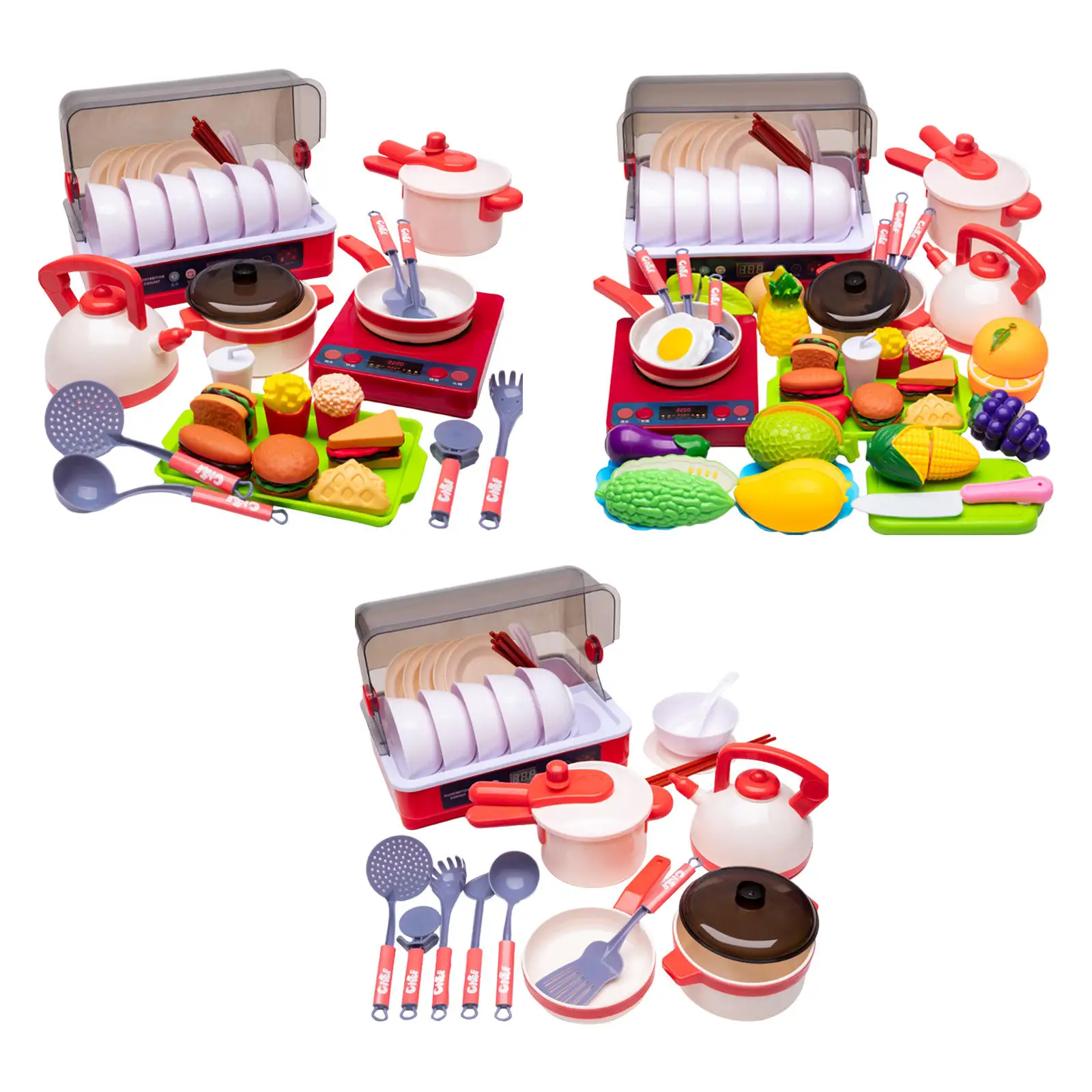 Children Kitchen Pretend Play Set Accessories Pots Pans Utensils Cookware Cooking Toy for Girls Boys Toddler Kids Birthday Gifts
