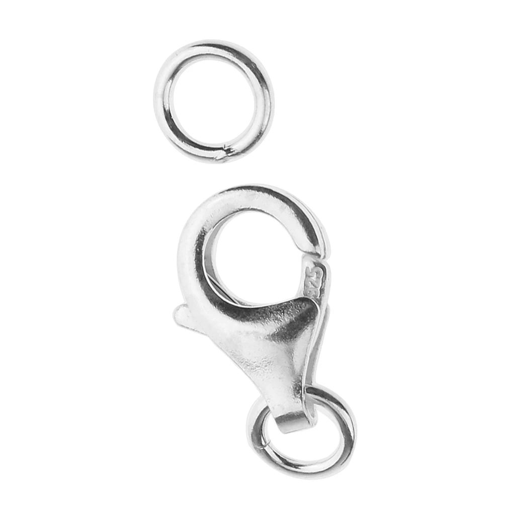 925 Sterling Silver Lobster Claw Clasps, Jewelry Fastener Hook, Jewelry Findings for Necklaces Bracelets Keyring Making