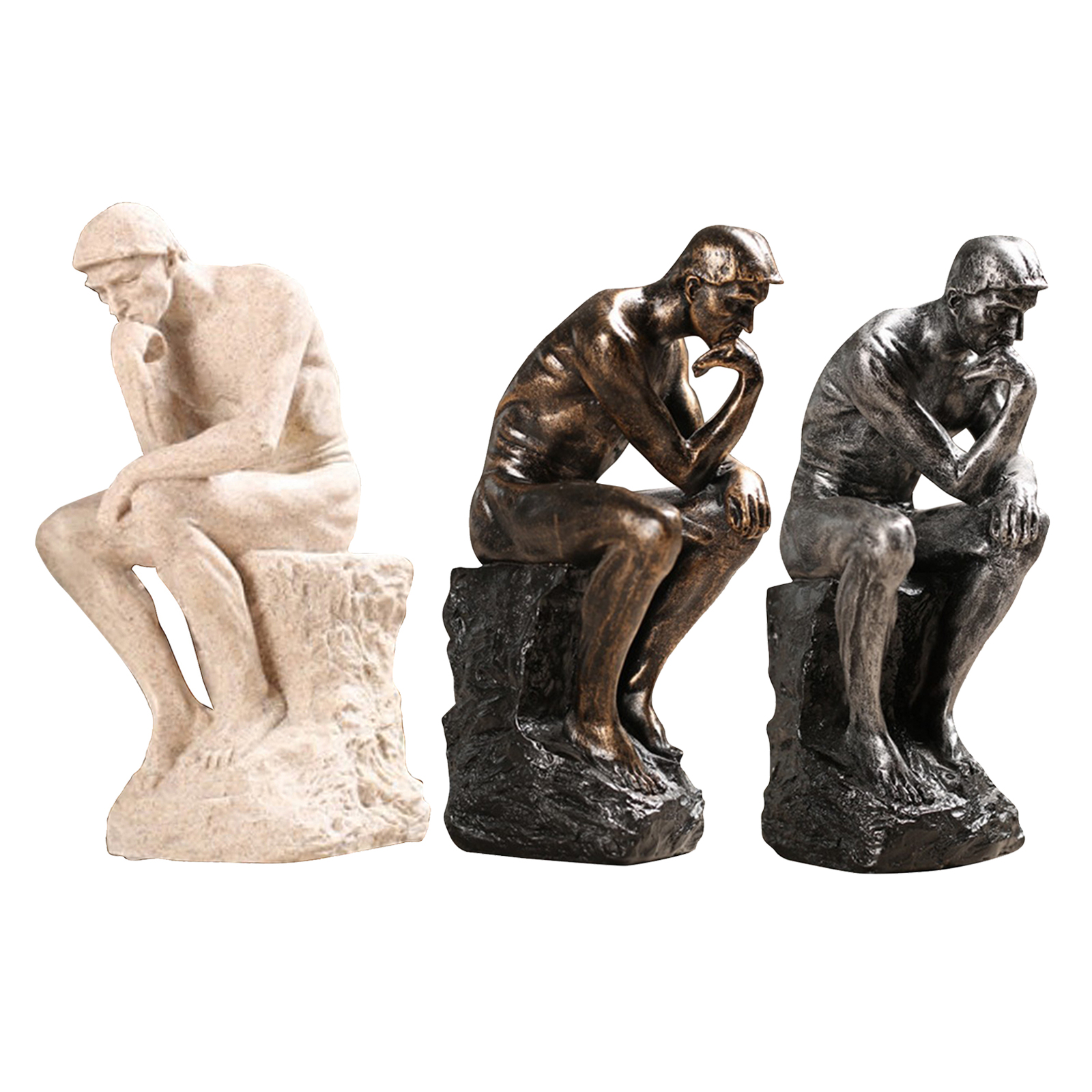 Auguste Rodin The Thinker Sitting Man Statue Figurine Resin Sculpture Modern