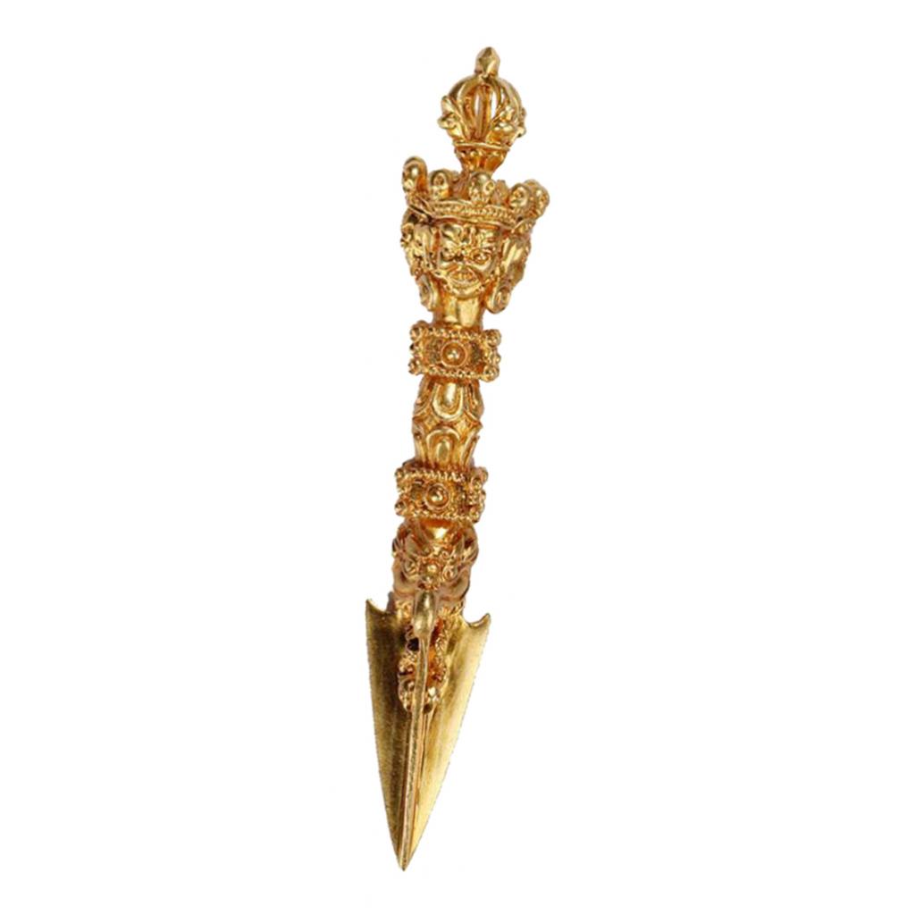 Golden Tibetan Buddhism Dorje Vajra Phurba Amulet Handmade Nepal Collectibles