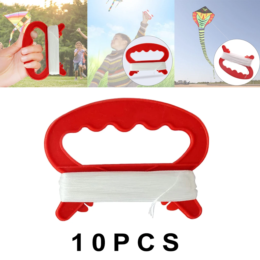 10Pack Flying Kite Spool Handle with Line Kite String Outdoor Activity