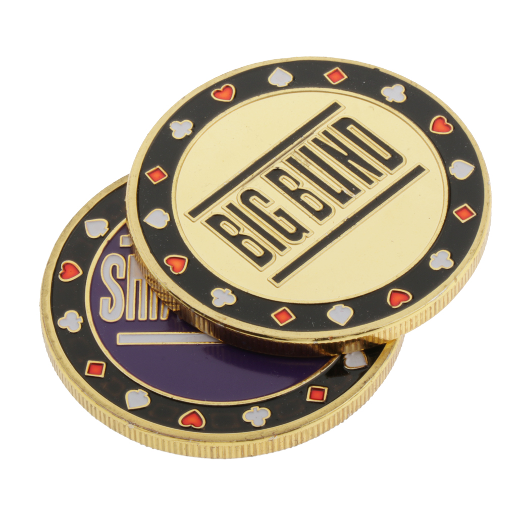 2Pieces Dealer Button Chips Blind Big/Small Blackjack Roulette Game Parts