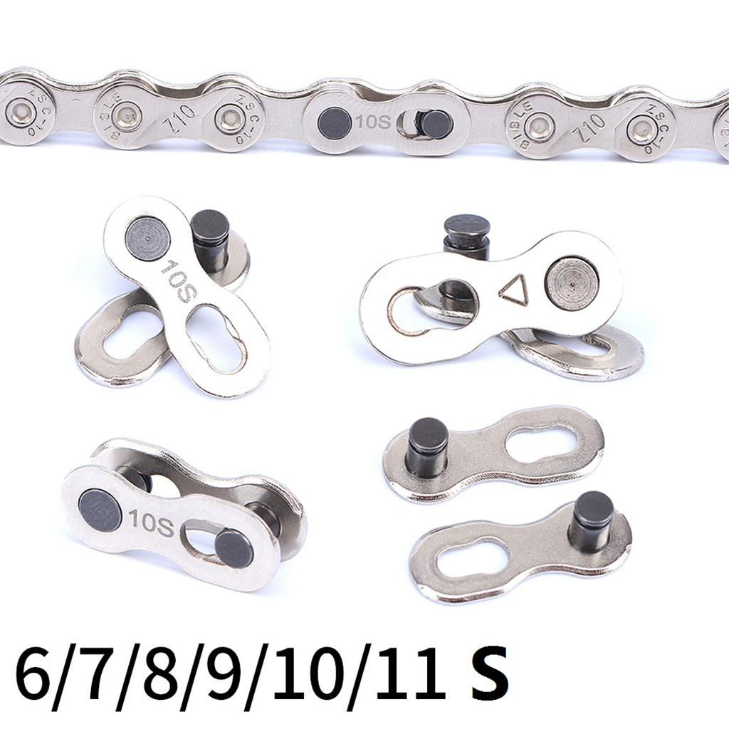 Bike Chain Link Silver Missing Chain Connectors Link Quick Release Chain Master Link Joint Connector Clip Lock Accessories