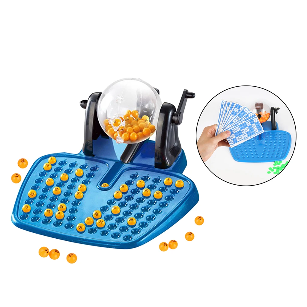 Professional Bingo Lotto Game Set Revolving Machine 90 Marks 48 Cards Party Supplies for Family, Friends, Entertainment