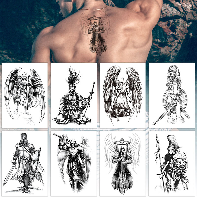 Best of Waterproof Temporary Tattoo Sticker Knight Samurai God Of War Guan Yu Zhang Fei Tattoo Sticker Men's Women Flash Fake Tattoo Reviews & Tips