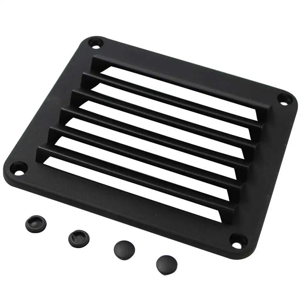 New Black ABS Louvered Plastic Vent 5-1/2` X 4-7/8` for Boat Injection-molded ABS plastic White plastic vent