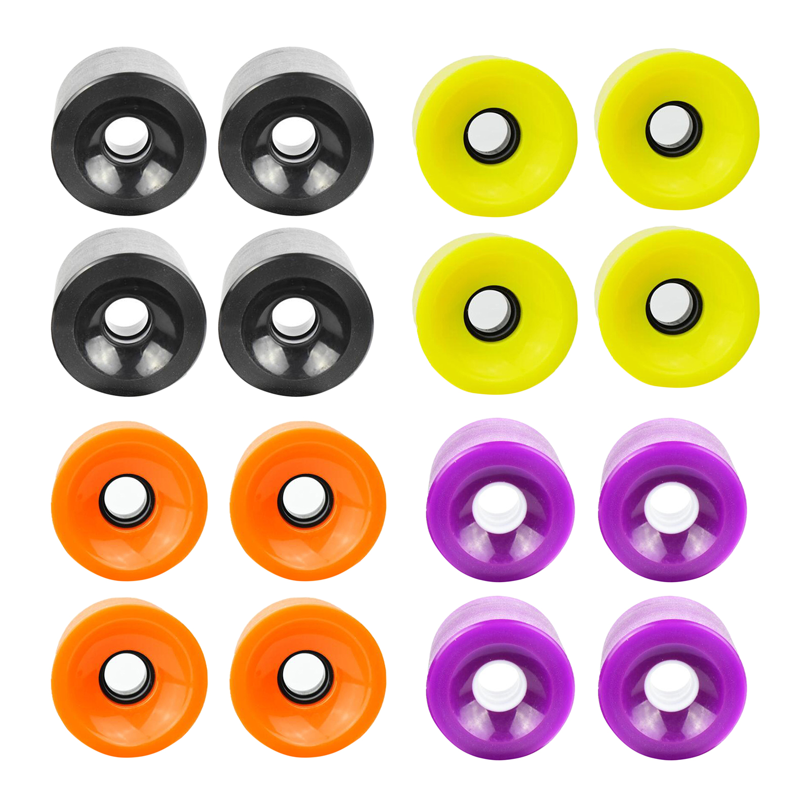 4 Pack 70mm Longboard PU Wheels Replacement Skateboard 78A Hardness Wheel Cruising Wheel Outer Cover