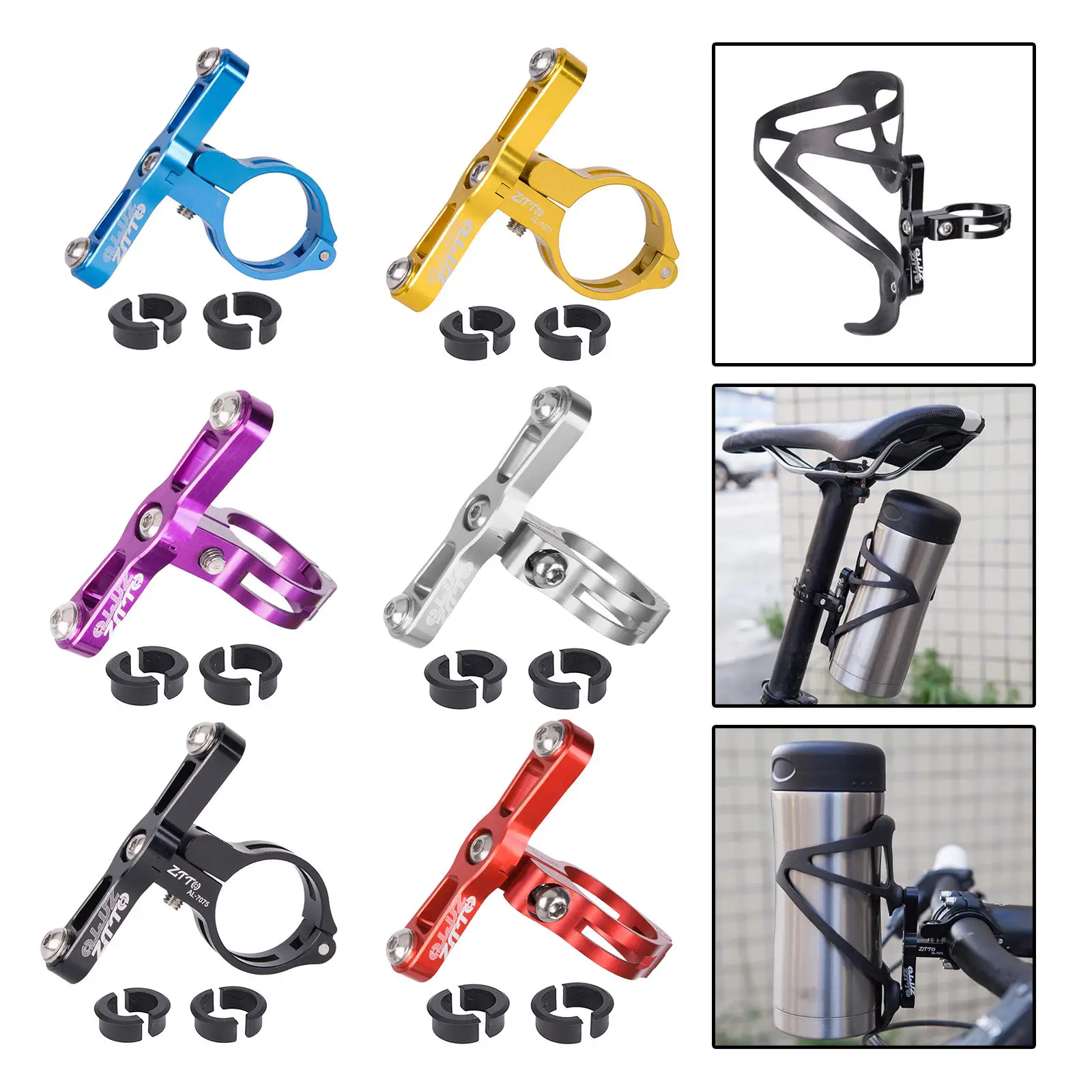 Ztto Aluminum Alloy CNC Machined Water Bottle Cage Holder Mount for 22.2mm 25.4mm 31.8mm Handlebar Seatpost 