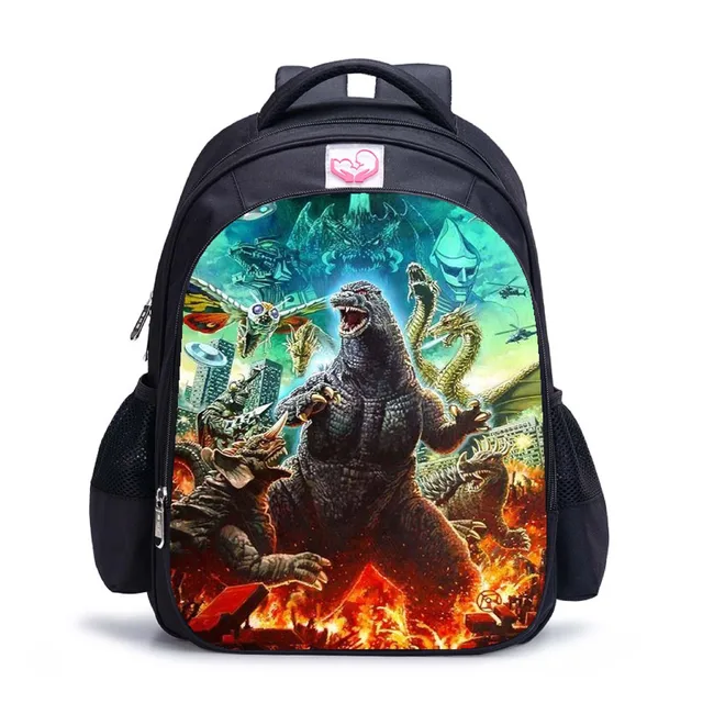 3pcs/set Godzilla Design Boy School Bags Multifunctional Kids