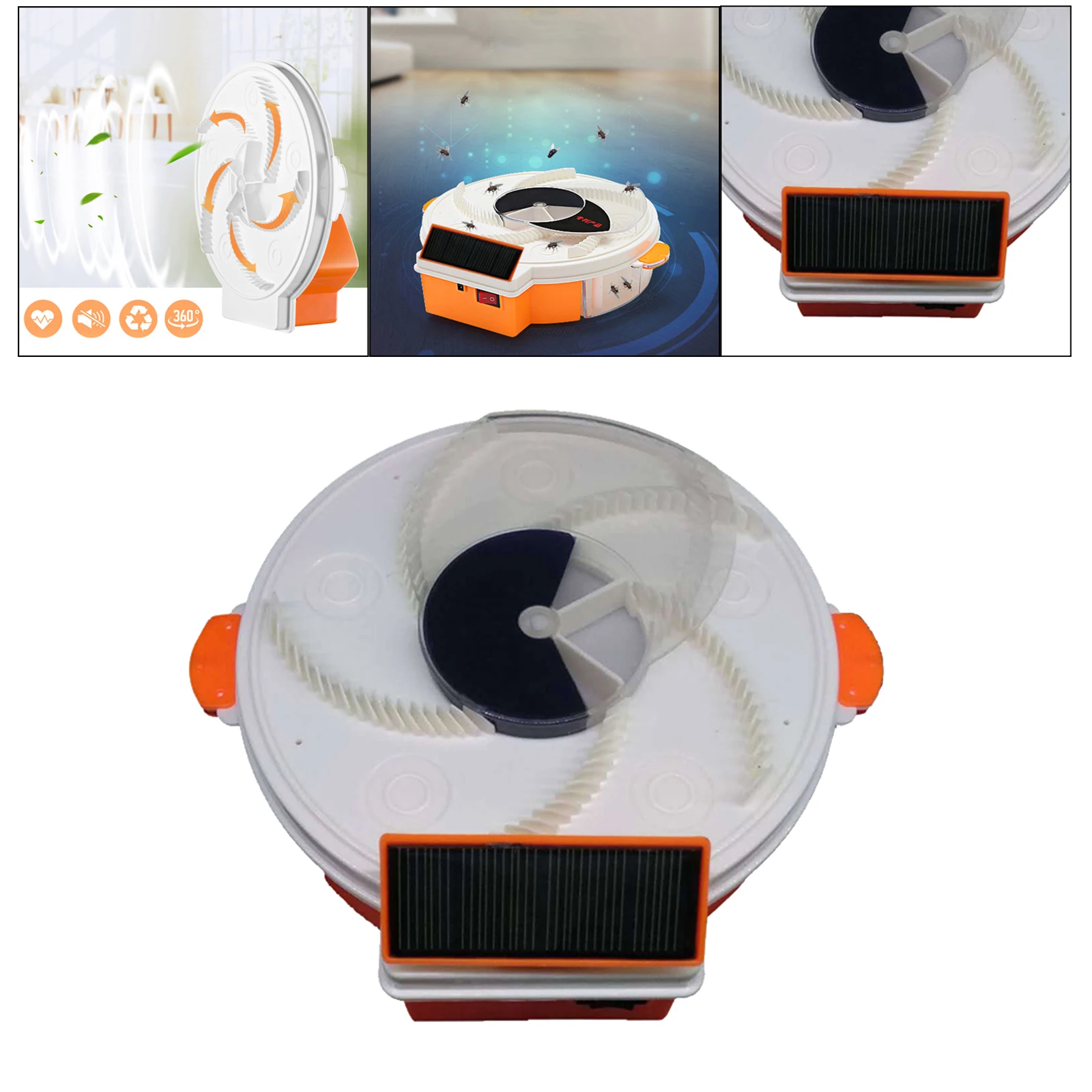 Solar Powered Electric Fly Trap Flycatcher USB Charging Fly Trap Reject Control Catcher Insect Repellents Tools