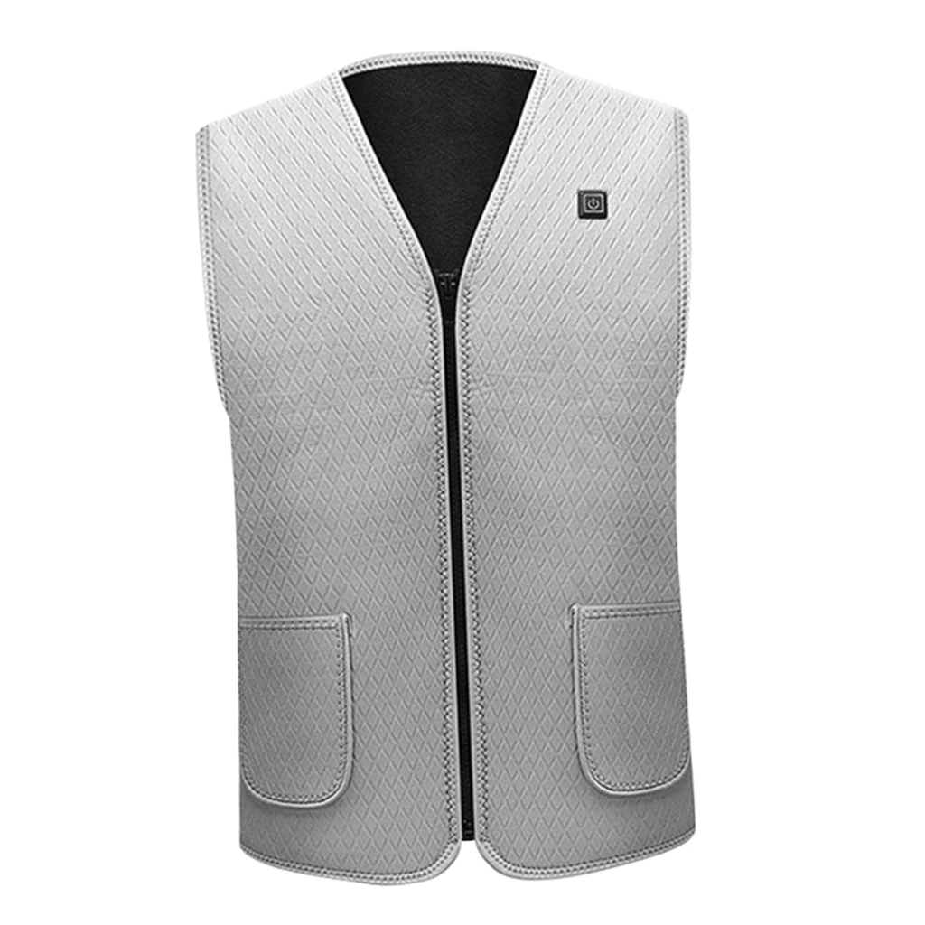 Men Women Outdoor USB Infrared Heating Vest Jacket Winter Flexible Electric Thermal Waistcoat Outdoor Fishing Hiking Cycling