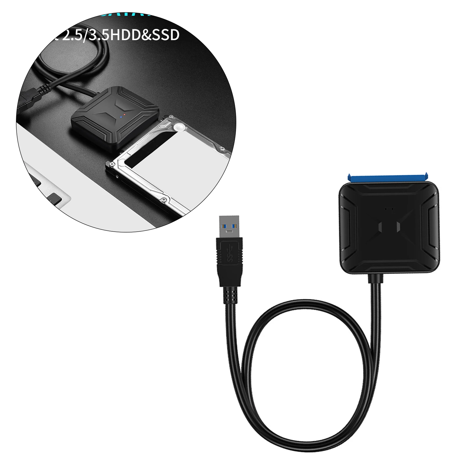 SATA to USB 3.0 Adapter Cable for 3.5 2.5 Inch SSD HDD with 12V Power Adapter External Converter for SSD/HDD Data Transfer