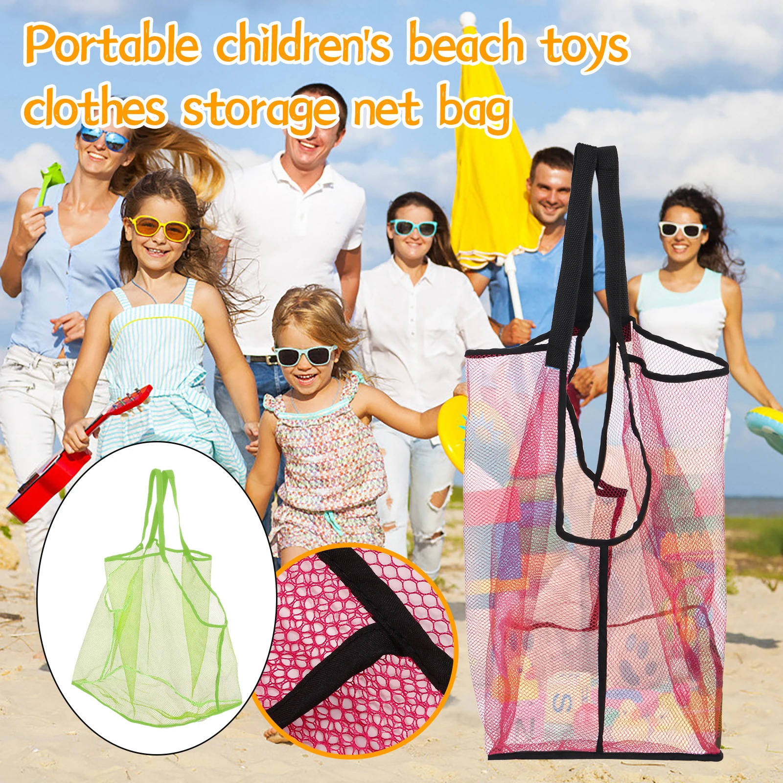 Hot Mom Baby Beach Bags Big Size Women Kids Mesh Bag Messenger Bags Toy Tool Storage Handbag Pouch Tote Children Shoulder Bag