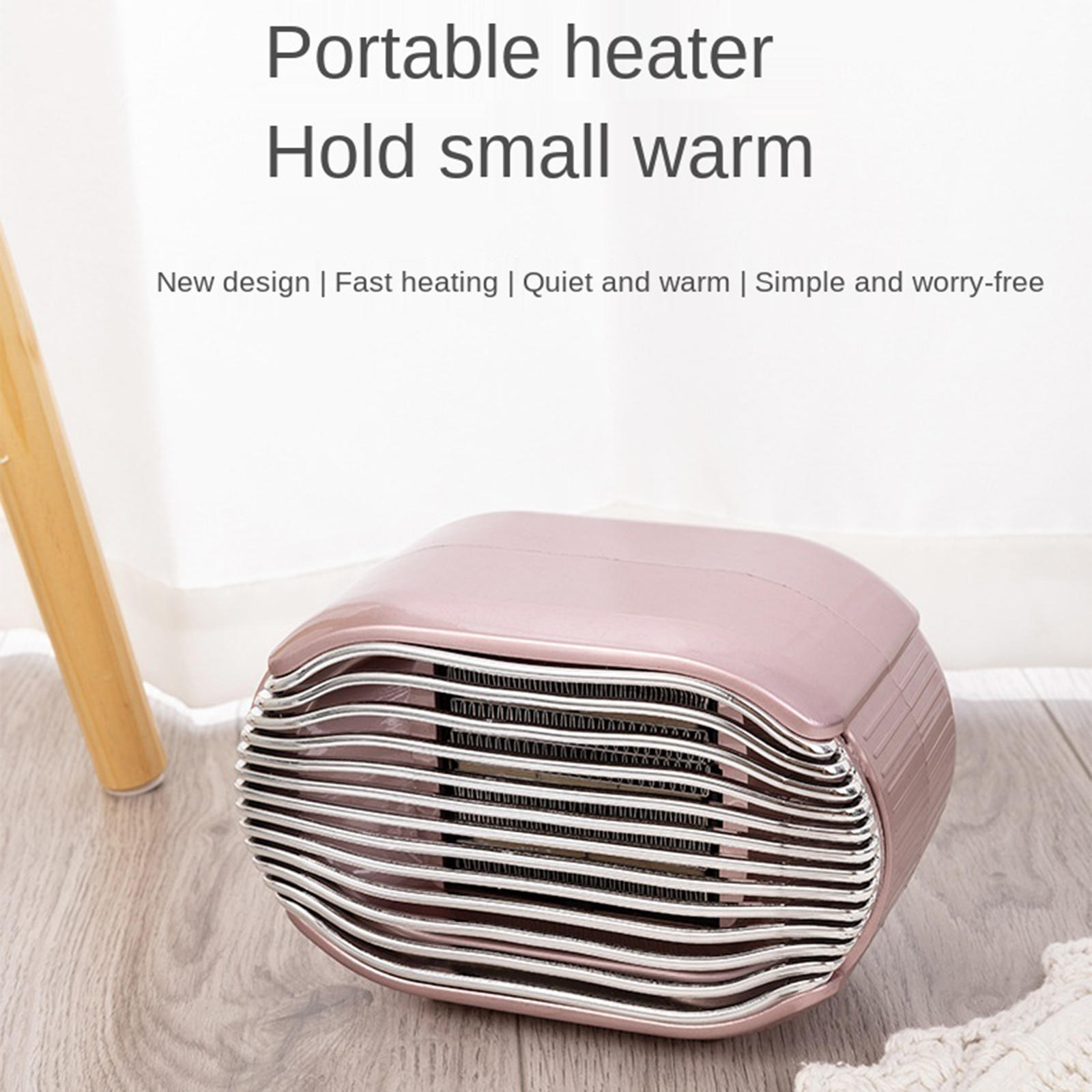 Mini Electric Heater Plug-Uk 220V Overheat Protection Heating Fan Pink Hand Warmer 800W for Bedroom Home Office 165x145x145mm