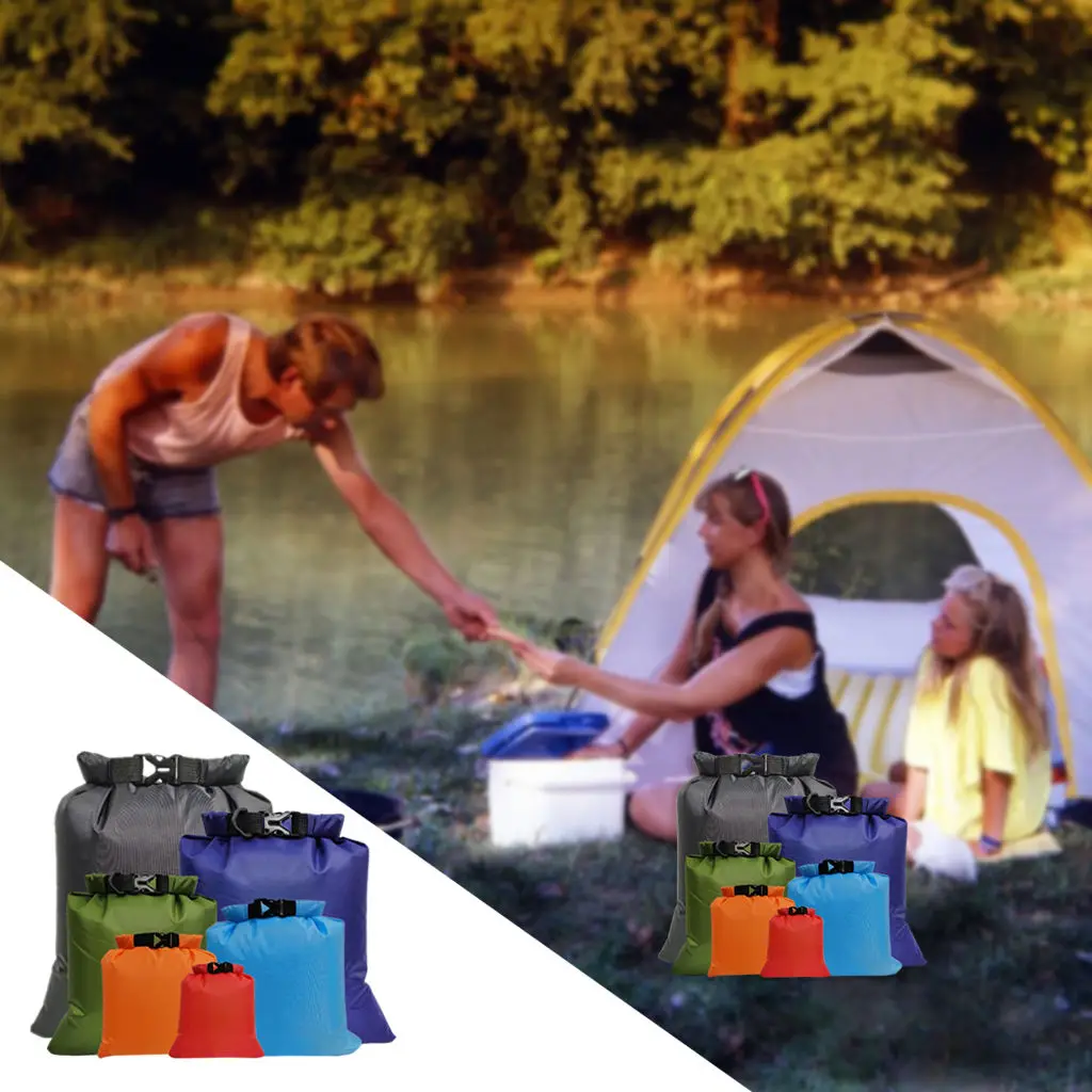6Pack Waterproof Dry Bag Roll Top Dry Sacks Keeps Gear Dry Swimming Outdoor 