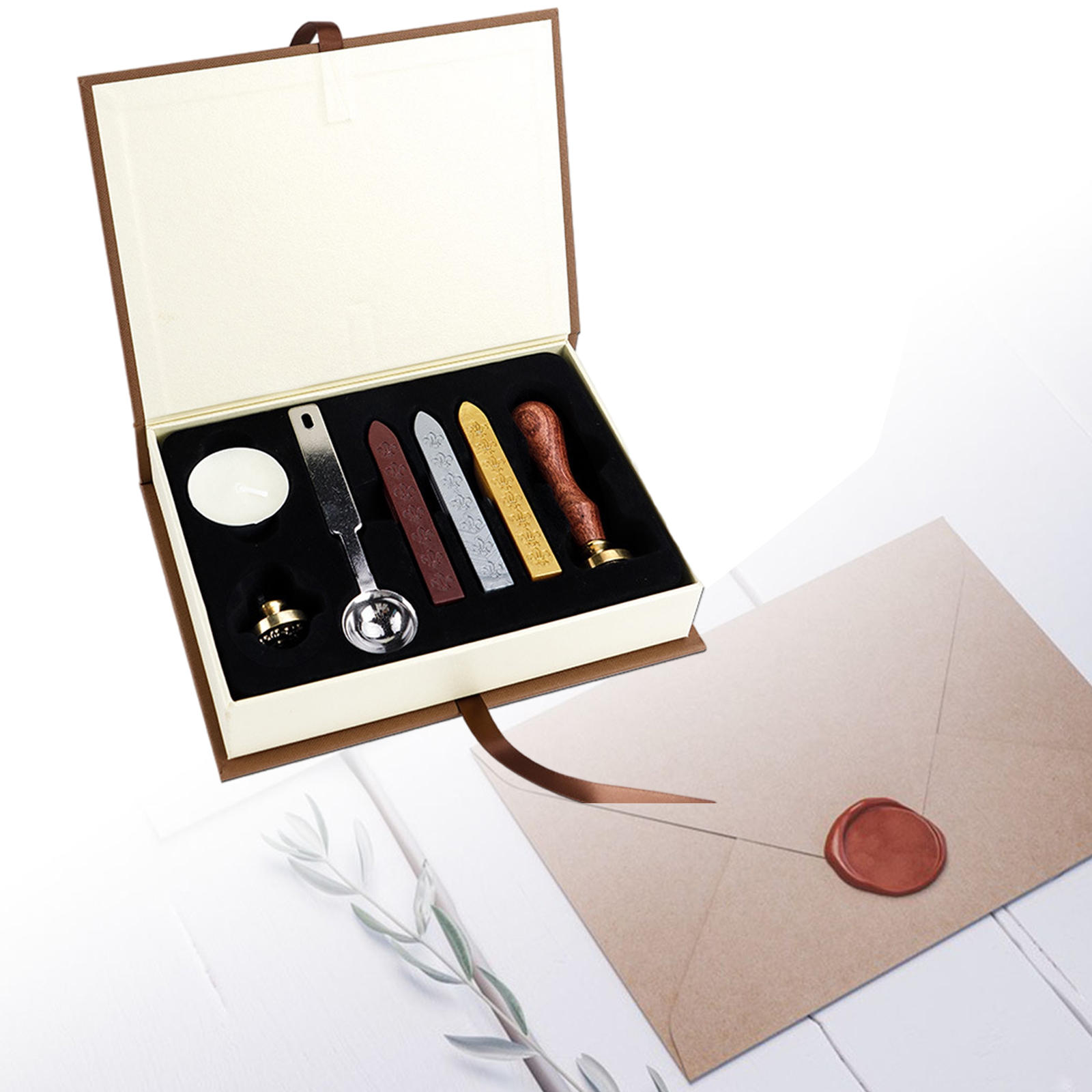Creative Wax Seal Stamps Maker with Handle Wax Seal Stamp Sealing Wax Set Craft Tools for Wedding Invitation