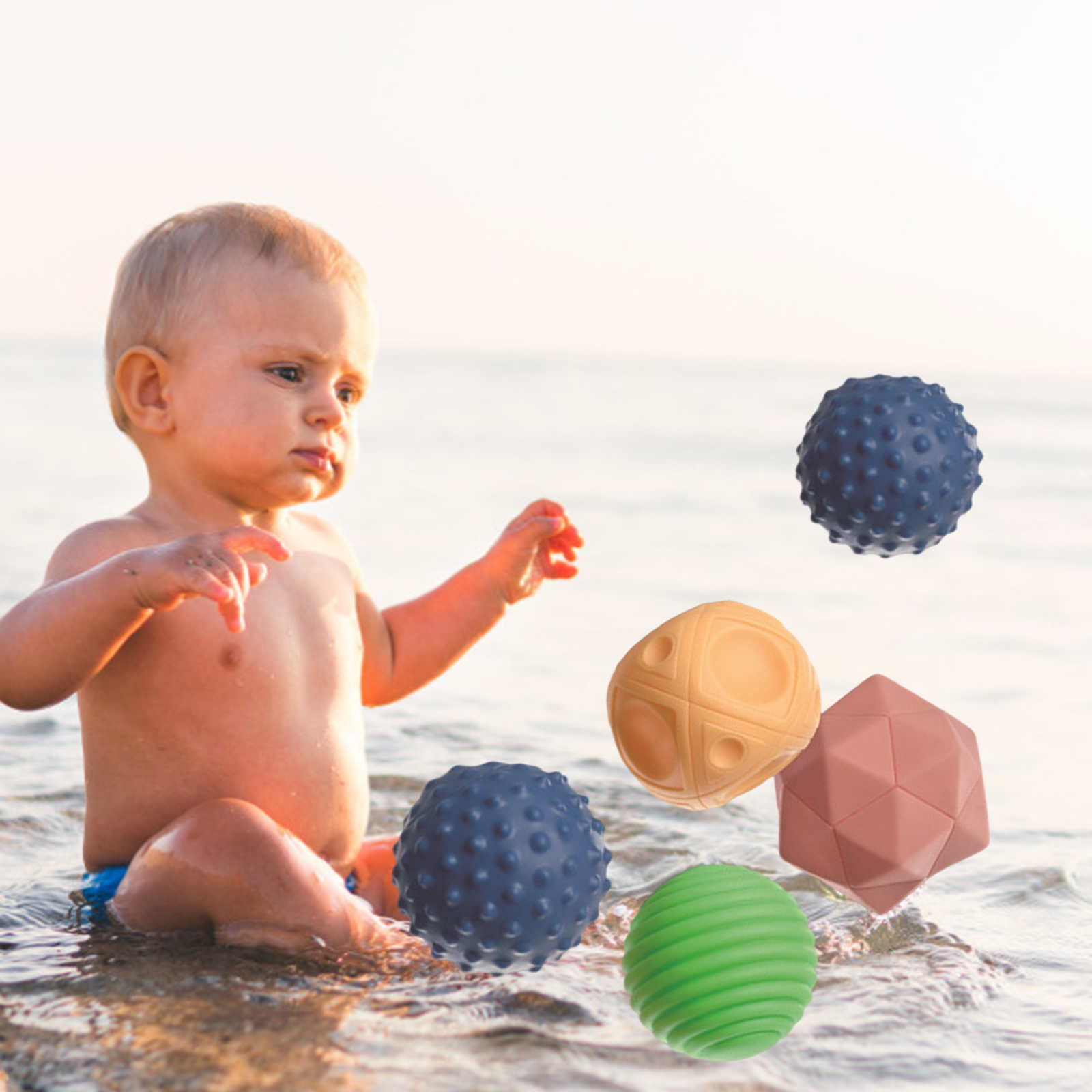 Soft Building Blocks Baby Toys Squeeze Play Ball Ring Teethers Toy for Gemes Home Baby 6 9 Month 1 2 3 Years Old