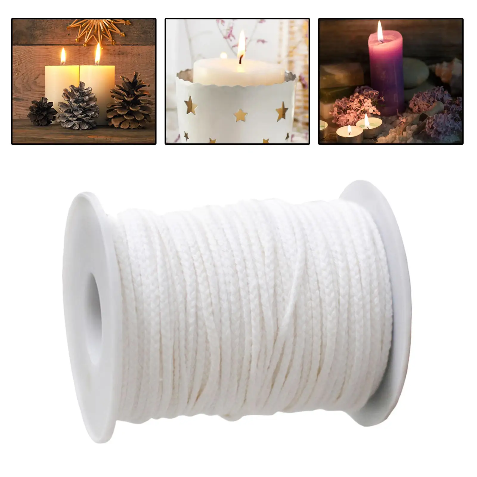 Braided Candle Wicks 400 Foot Total Candle String for Paraffin Wax Candle Making