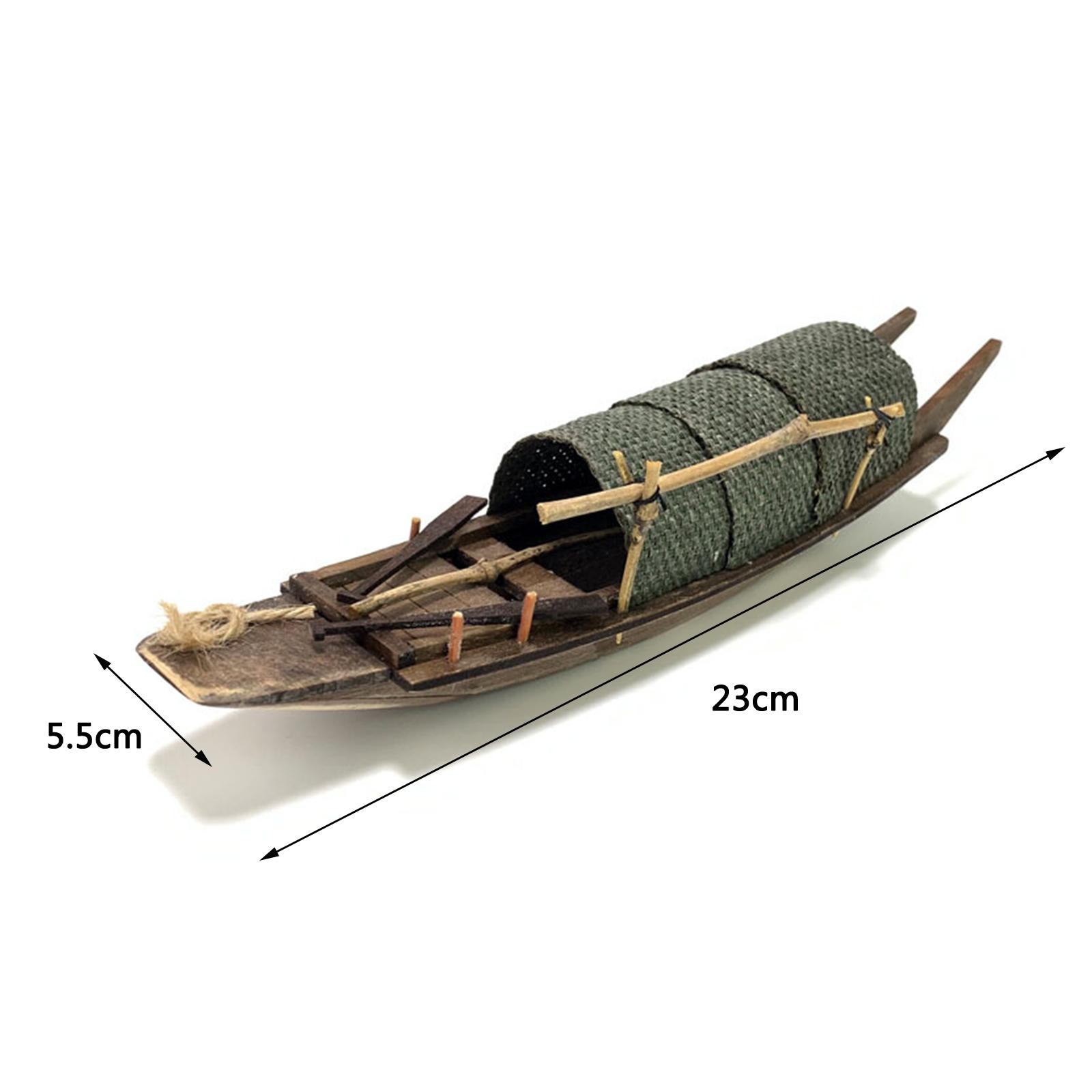 Antique Wooden Boat Canoe Beach Nautical Design for Home Desktop Decoration Photo Props