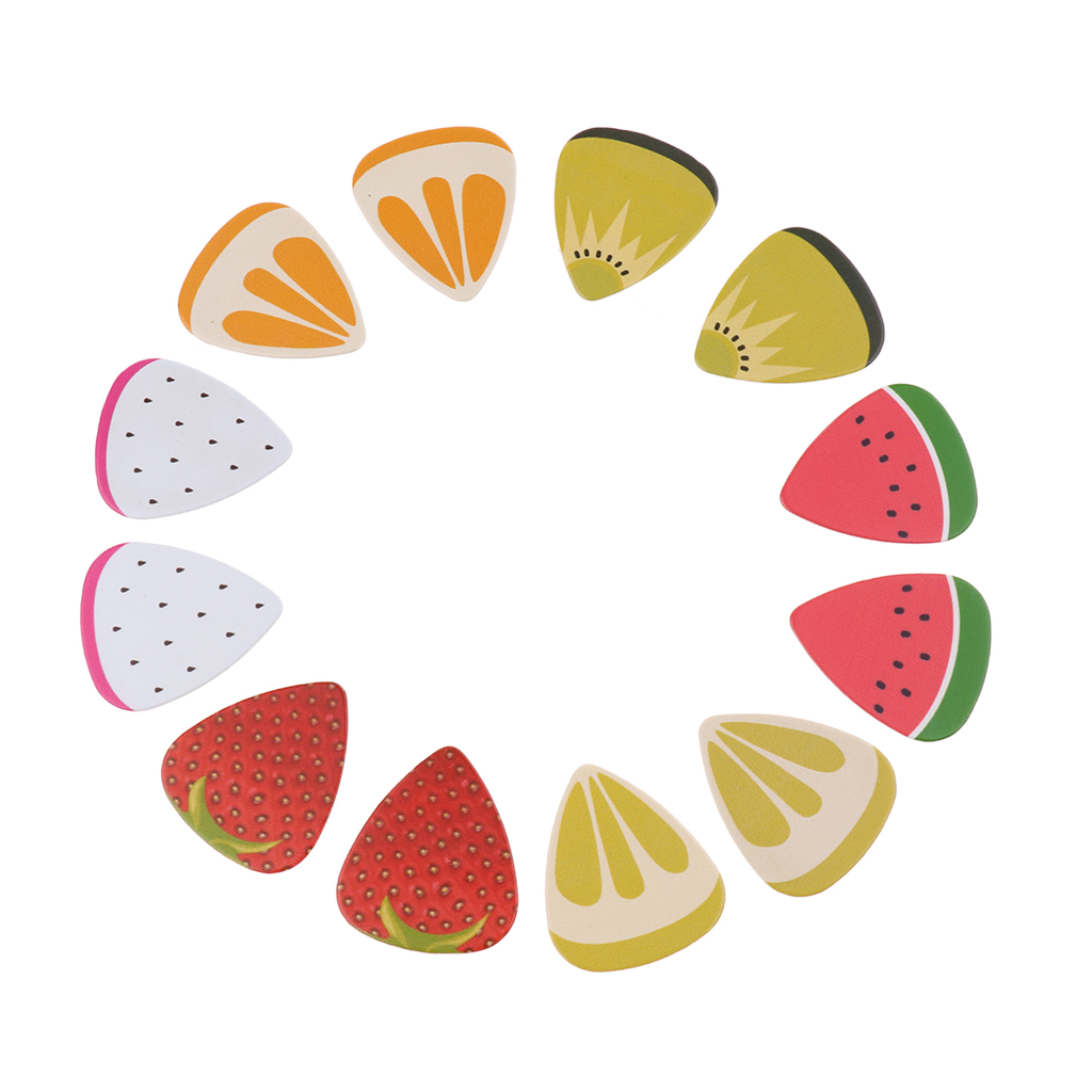 12pcs/pack Painted Colorful Pick Plectrum Guitar Ukulele Bass Accessories