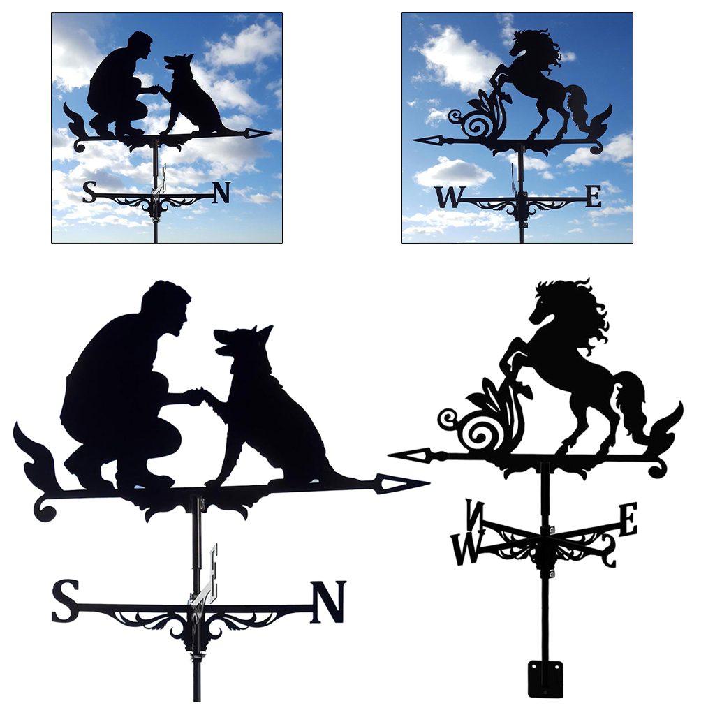 Deluxe Weathervane with  Dog Horse Animals Ornament Weather Vane