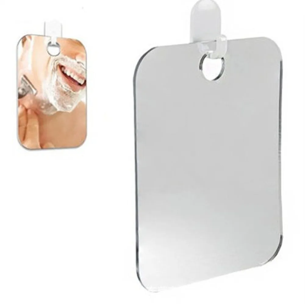 Acrylic Anti Fog Shower Mirror Bathroom Fogless Fog Free Mirror Washroom Travel For Man Shaving Mirror 13 17cm Travel 