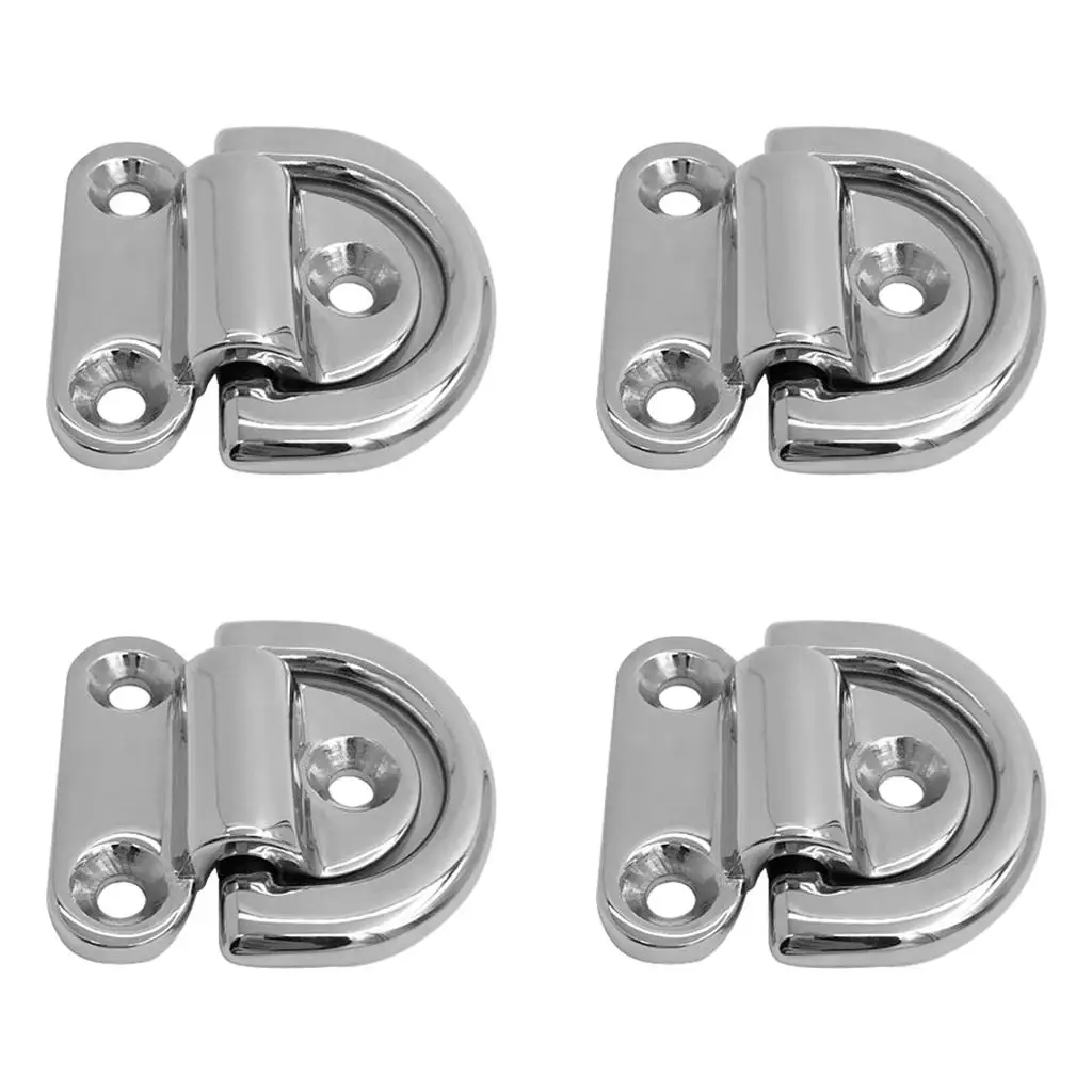 4X Mini Folding Pad Eye Lashing D  Tie Down Anchor for Trailer Van