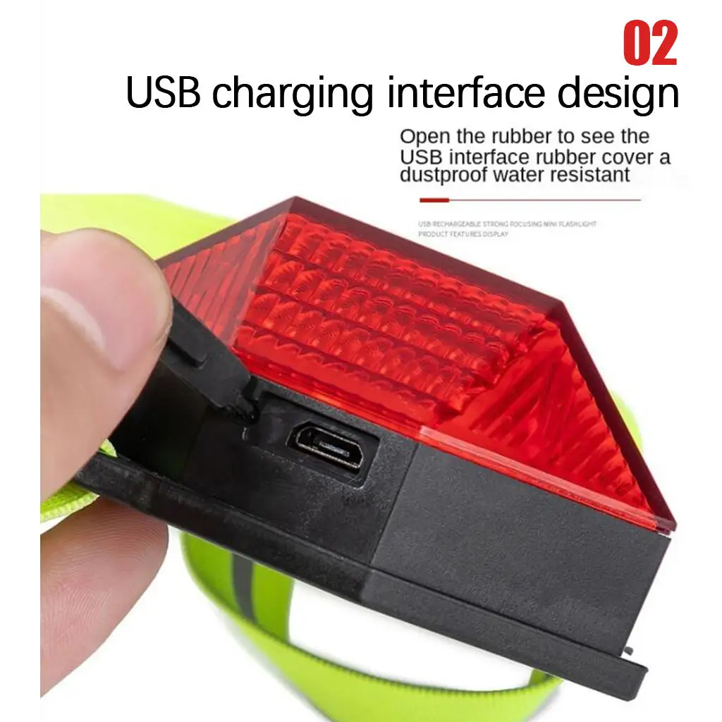 Outdoor Sport LED Night Running Light USB Rechargeable Chest Lamp 2 Modes Safety Jogging Warning Light Cycling Torch