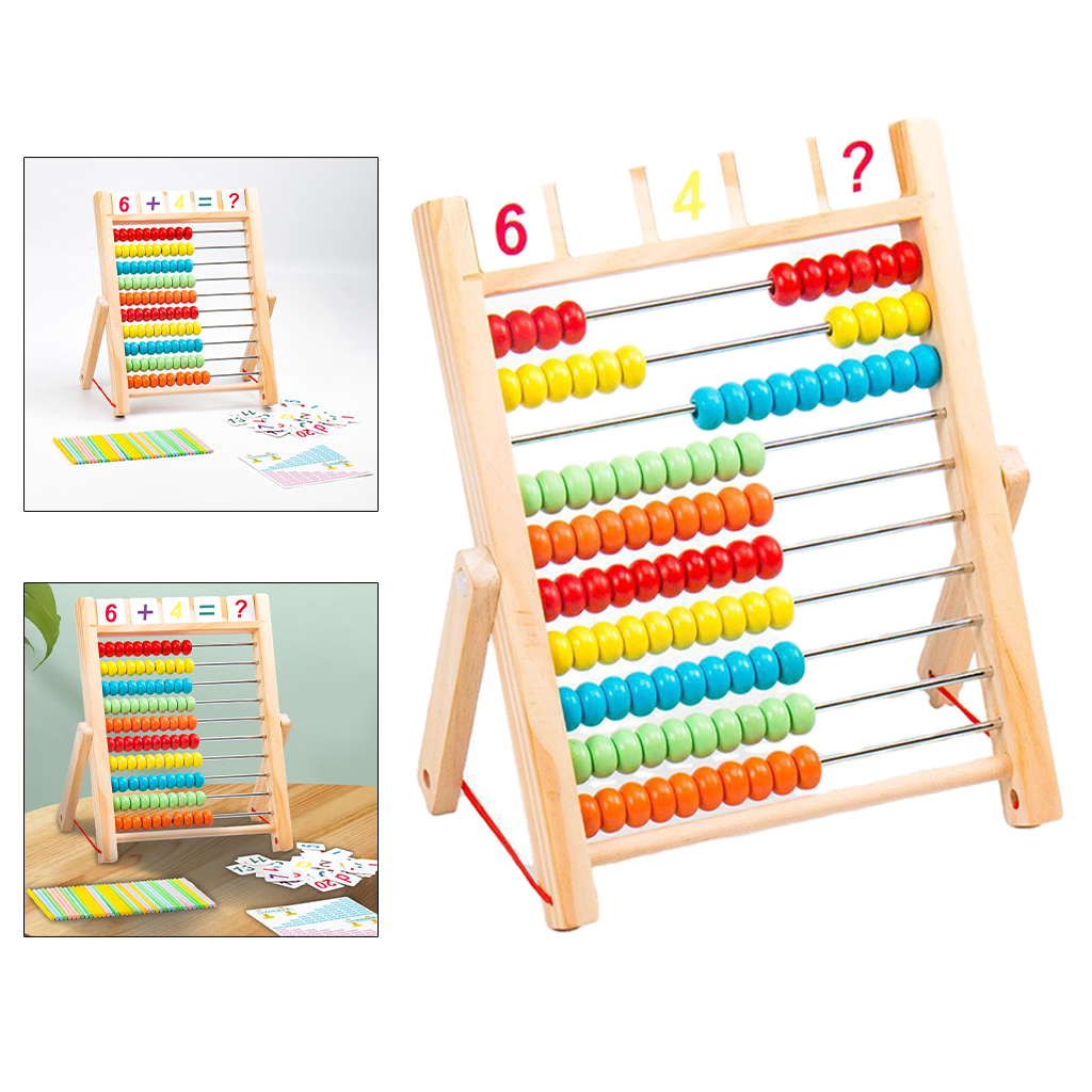 Wooden Abacus Calculating Beads Counting Number Baby Math Toy Wooden Abacus Small Numbers Counting Calculating Beads