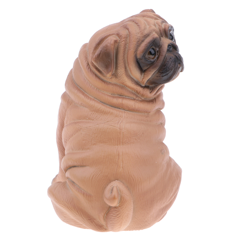4 . 25   Inch   Simulation   Pug   Dog   Model   Figurine   Kids   Toy   Ornament  -  Yellow   Color