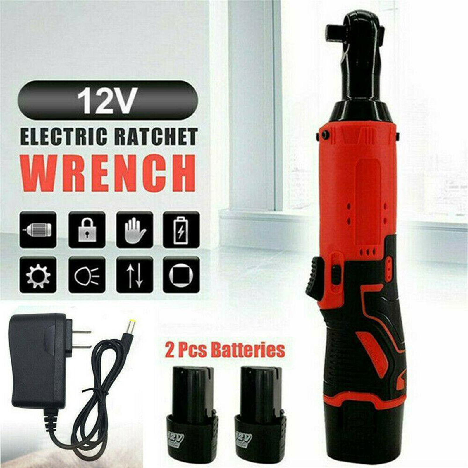 Electric Ratchet Wrench 12V Cordless 3/8 Inch 4500mAh Lithium Battery Electric Wrench Power Tools Car Tools