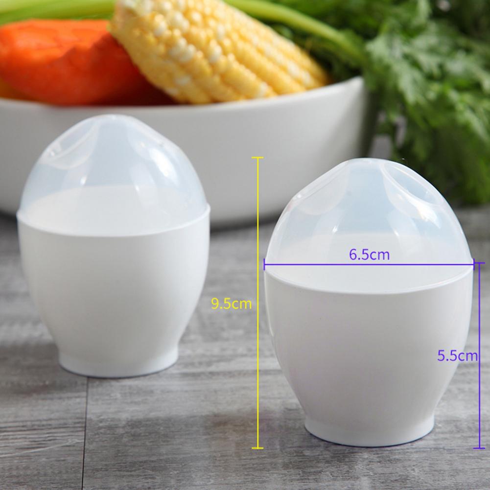 Description Picture 5 of item2Pcs 	Egg Cooker Reusable Egg-shaped Microwave Heat Resistant Egg Cooking Cup Easy Clean Eggs Boiler Kitchen accessories