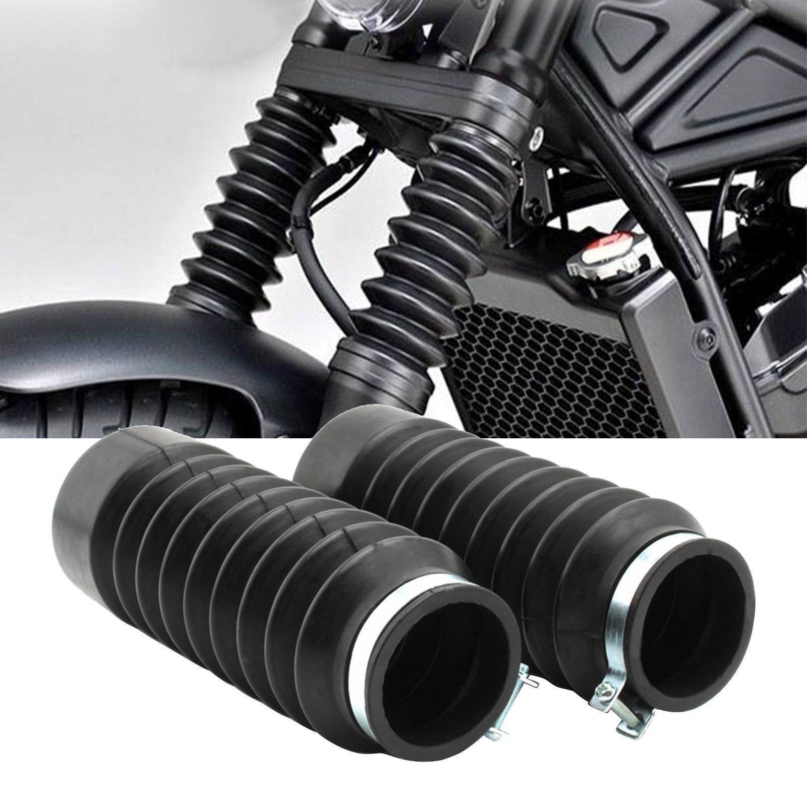 1Pair Motorcycle Rubber Front Fork Cover Dust Cover Gaiters Boots for Honda Rebel CMX500 CMX300 2017-2021