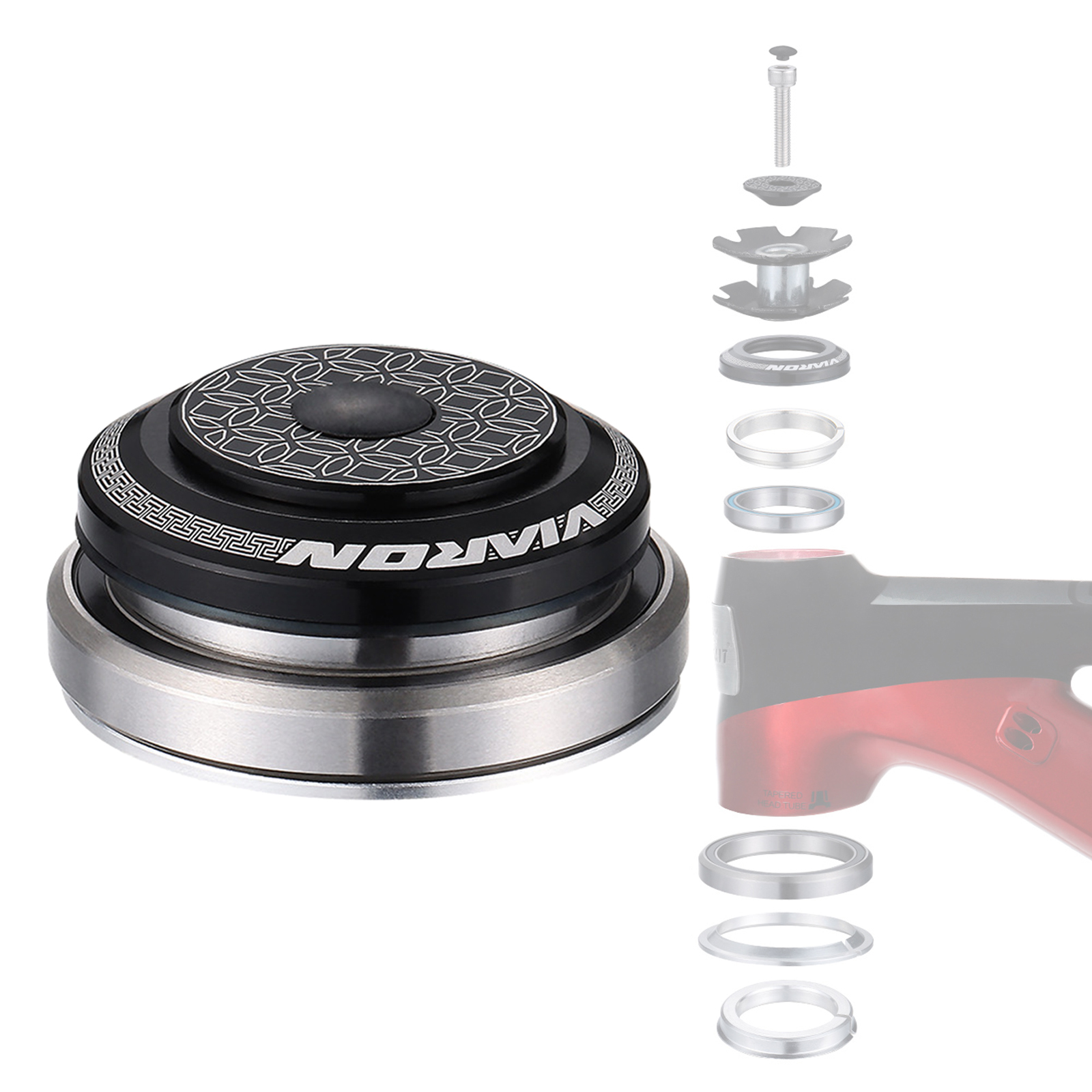 MTB Bearings Headset Double Sealed Lightweight Cycling External Headset Replace for Straight Tube Frame Bicycle Bike