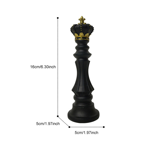 Large shiny black chess king - Curiosa Cabinet