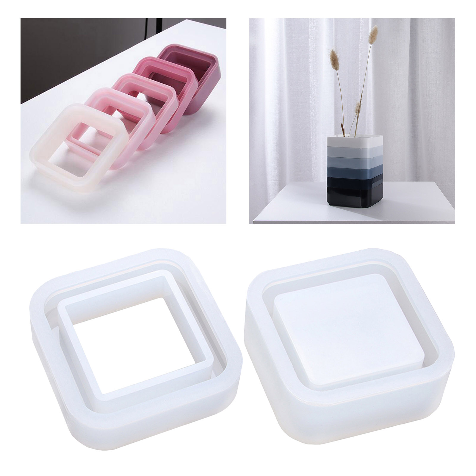 Resin Silicone Mould Jewelry Storage Casting Box DIY Making Mold Square Cylinder Pens Holder Craft Epoxy Resin Crafting Mould