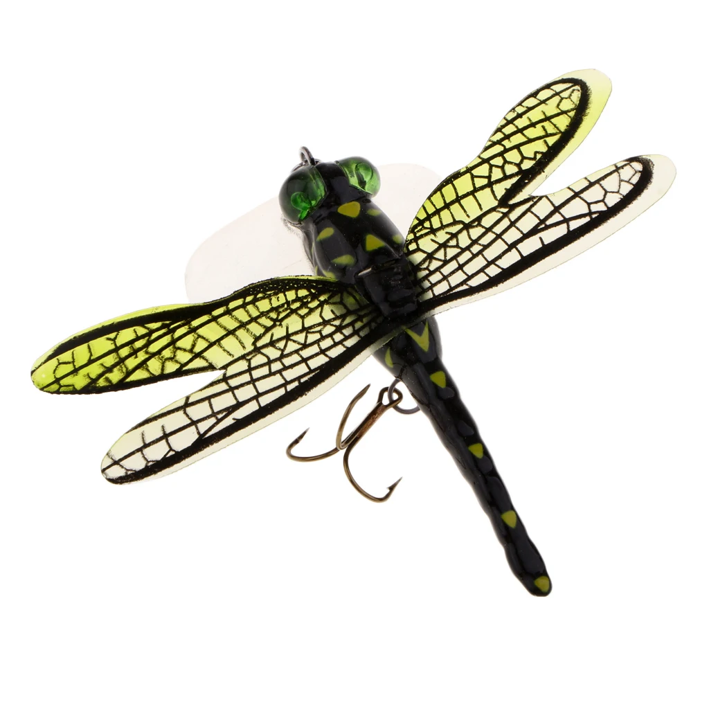 1pc Fishing Fake Lure Lifelike Dragonfly Floating Fly Fishing Flies Insect Lure Fishing Baits Hook Premium Fishing Accessories