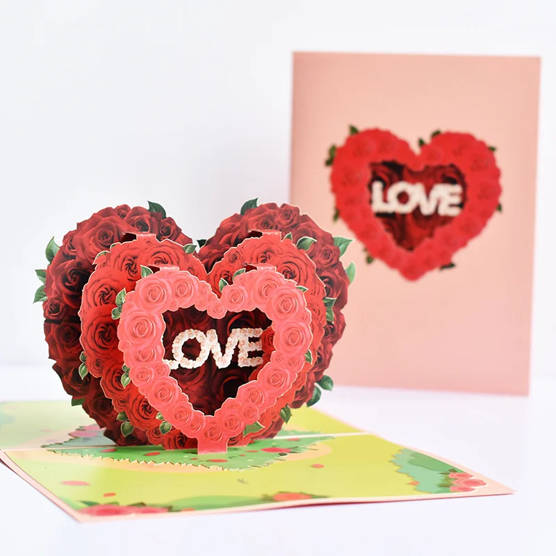 Details about   3D Up Card Birthday Wedding Valentine Anniversary Greeting Cards Invitations 
