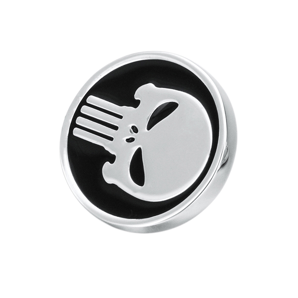 Brass Plated Round Shape Punisher Symbol Brooch Comic Movie Theme Lapel Pin