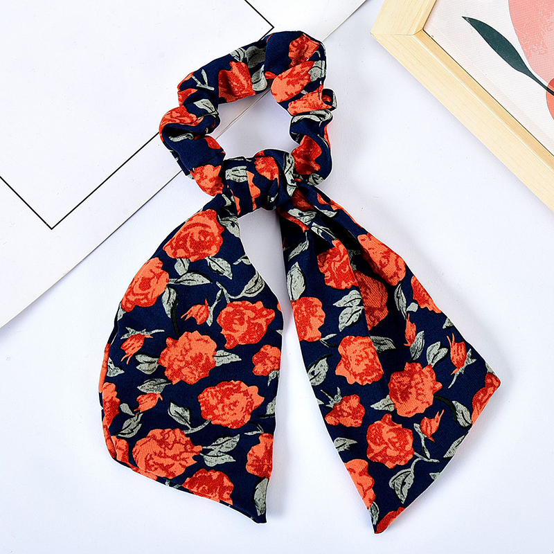 5 pçs cabelo scrunchies cachecóis vintage floral