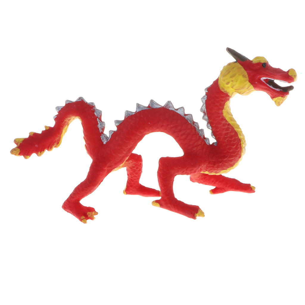 Baby Realistic Chinese Ancient Red Dragon Action Figure Toy Animals Statues Models Kids Educational Cognitive Toy Home Decor