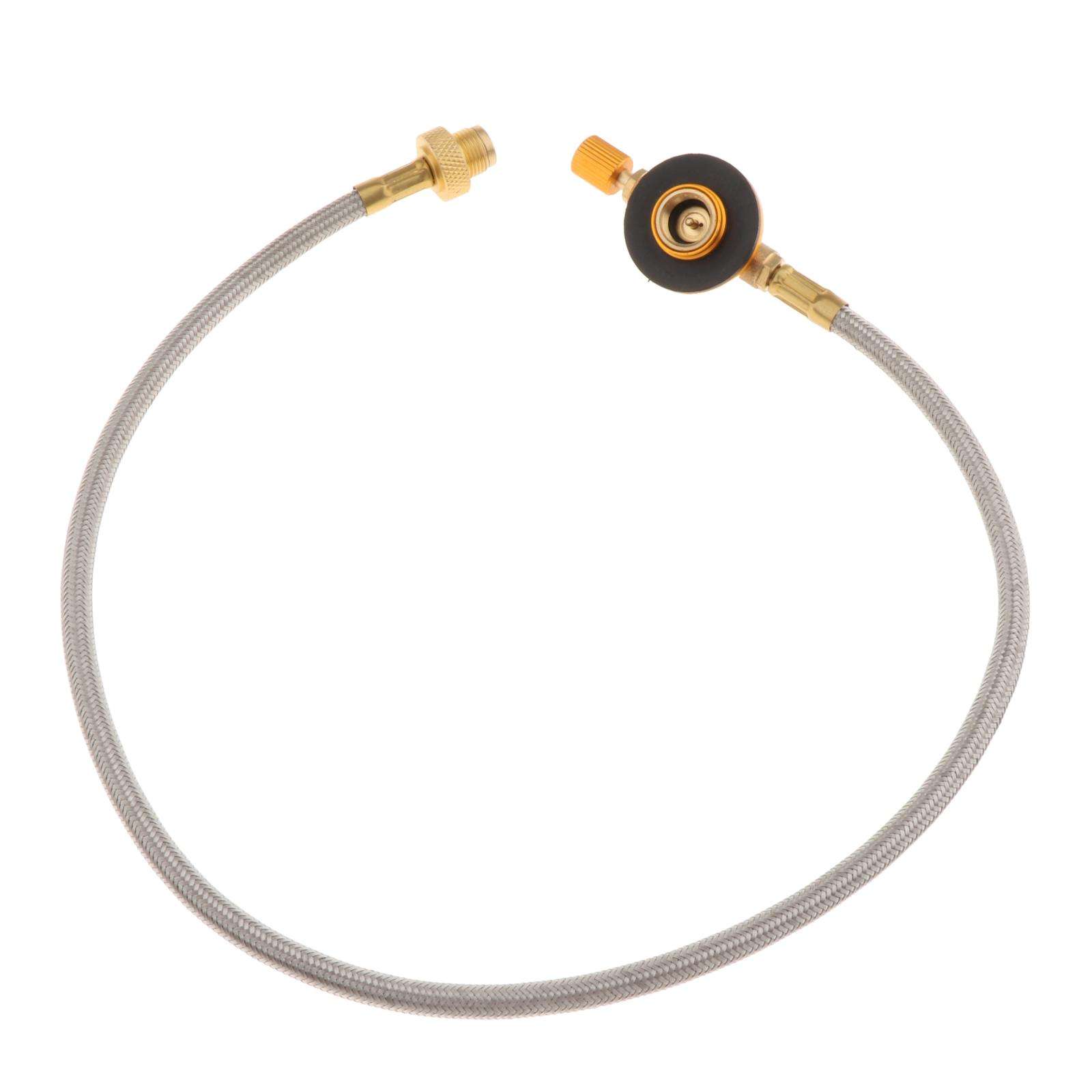 23Inch Adjustable Propane Regulator Hose Assembly, Gas Hose Pipe Tube Fits Camping Picnic BBQ Gas Cooker, Burner, Propane Tank